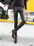 SIW Sven Media 054 Autumn/winter 2019 Fashion sexy tight warm fleece leather pants - Rong er(38)